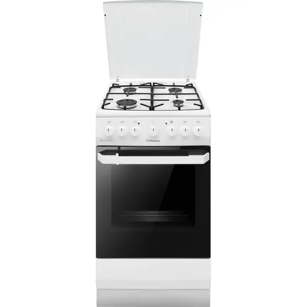 hansa Aragaz Hansa FCMW581009, 4 arzatoare, Mixt, Aprindere electrica, Grill, Clasa A, 50 cm, Alb