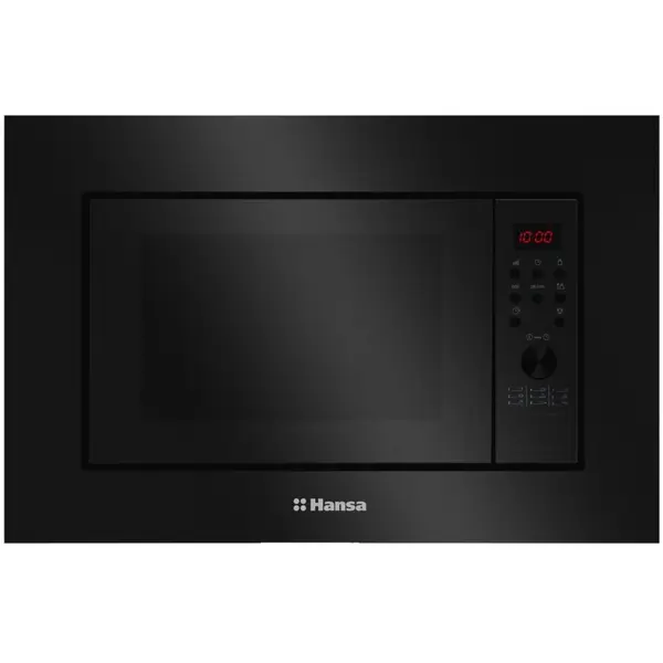 hansa Cuptor cu microunde incorporabil Hansa, 20 L, display, 700 W, grill 900 W, 6 nivele putere, 9 programe, decongelare, ChildLock, display rosu, Sticla neagra