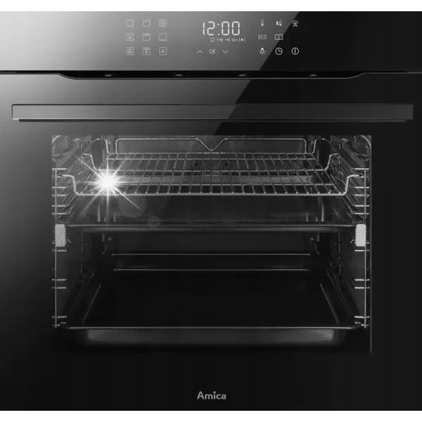 hansa Cuptor incorporabil Amica, X-type Steam, 77L, autocuratare catalitica, touch control, 12 programe, soft close, soft-steam, ghidaje telescopice, Negru