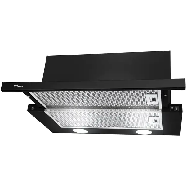 hansa Hota incorporabila telescopica Hansa OTP6241BH, Putere de absorbtie 500 m3/h, 1 motor, 60 cm, Negru