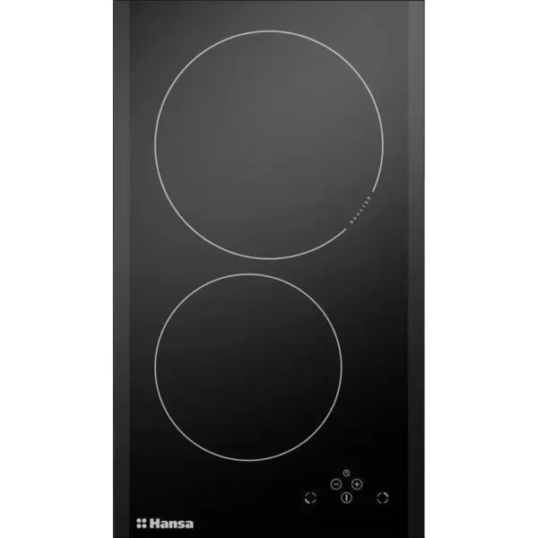 hansa Plita incorporabila domino Hansa, 30 cm, Inductie, 2 zone, touch, comenzi frontale, indicator putere, Booster, ChildLock, mentinere temperatura, Timer, sticla neagra