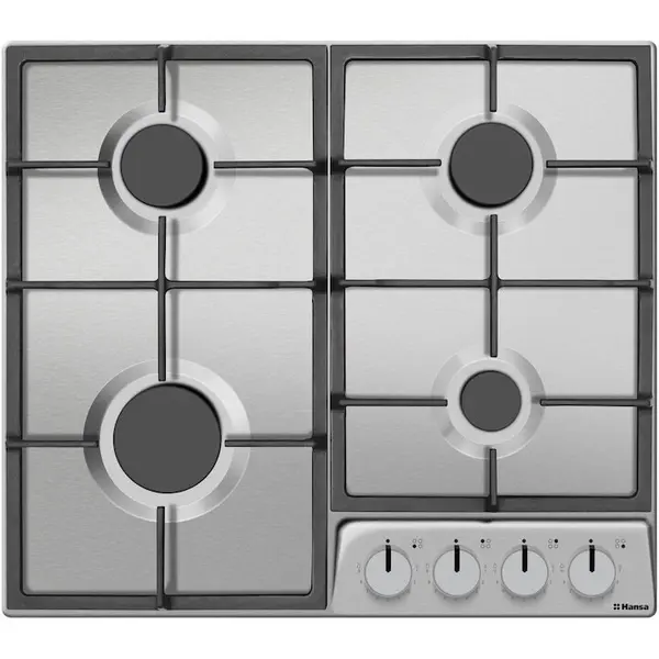 hansa Plita incorporabila Hansa BHGI630542, Gaz, 4 arzatoare, Aprindere electrica, Gratare de fonta, Gaz pe metal, 60 cm, Inox