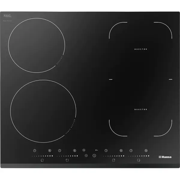 hansa Plita incorporabila Hansa BHI68621, Inductie, 4 zone de gatit, Touch control, 60 cm, Sticla neagra