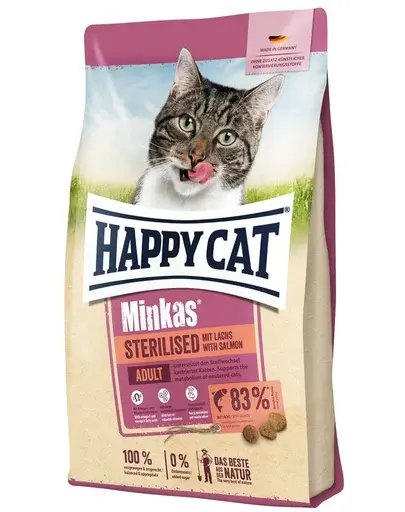 HAPPY CAT Minkas Sterilised somon hrană uscată pisici 10 kg