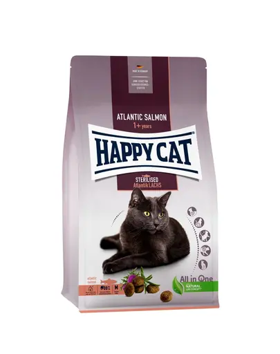 HAPPY CAT Sterilised hrana uscata pentru pisici sterilizate, cu somon atlantic 4 kg