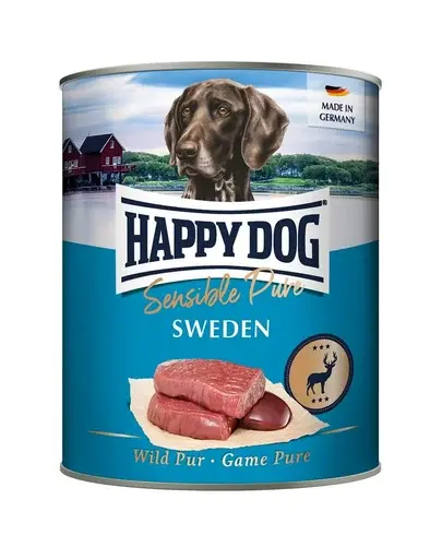 HAPPY DOG Sensible Pure Sweden hrană umedă pentru câini cu carne de cerb 800 g