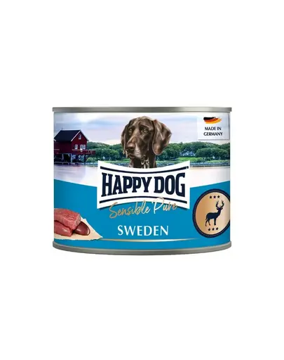 HAPPY DOG Sensible Pure Sweden hrană umedă pentru câini cu carne de cerb 200 g