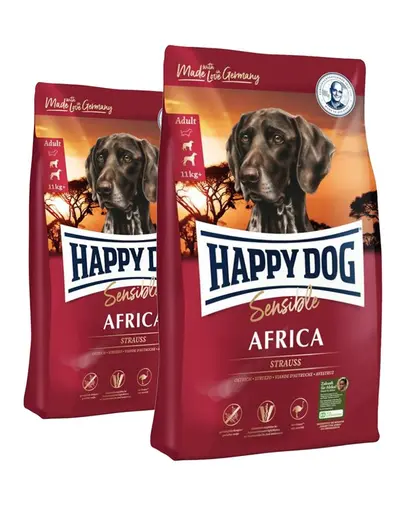 HAPPY DOG Supreme Africa 8 kg (2x4 kg) pentru caini cu intolerante alimentare