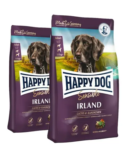 HAPPY DOG Supreme Ireland 8 kg (2x4 kg) hrana caini, somon si iepure