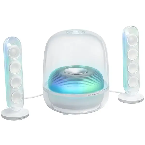 HARMAN KARDON Sistem audio 2.1 Harman Kardon Soundsticks 5 Wi-Fi, 190 W, Lumina ambientala, Bluetooth 6.0, Auracast, Alb