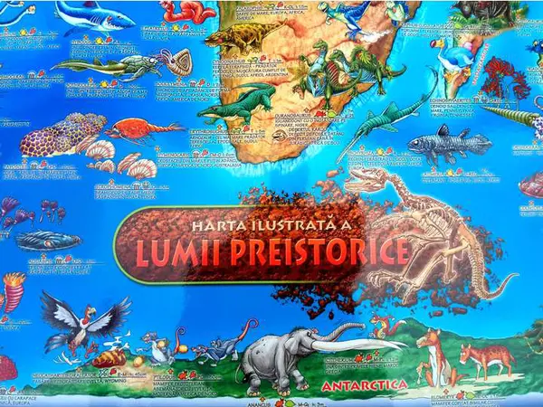 Harta ilustrata a lumii preistorice |