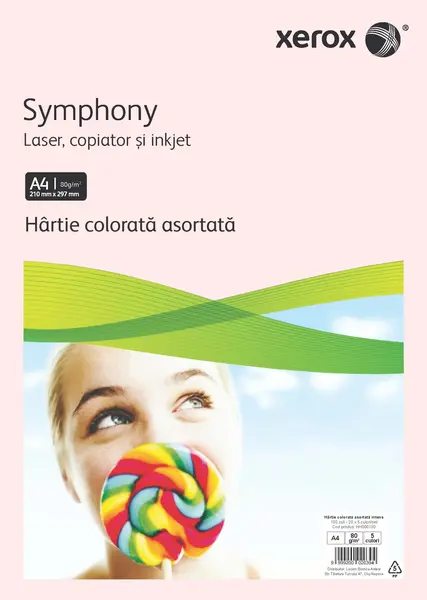 Hartie color A4 Xerox Symphony 80 g/mp mix intens 20 coli x 5 culori/top Hartie color A4 Xerox Symphony 80 g/mp mix intens 20 coli x 5 culori/top