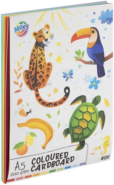 Hârtie colorată Moxy - A5, 10 culori, 40 de coli