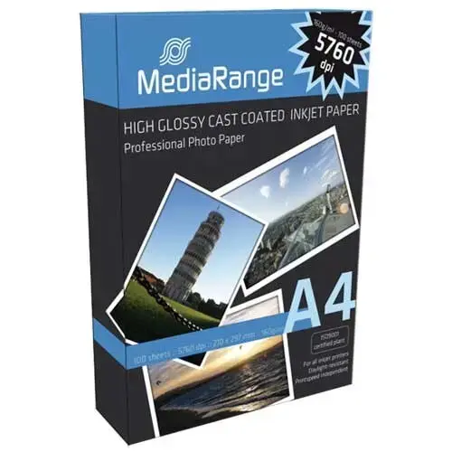 Hartie foto MEDIARANGE Lucioasa, 160g/m2, A4, 100 coli