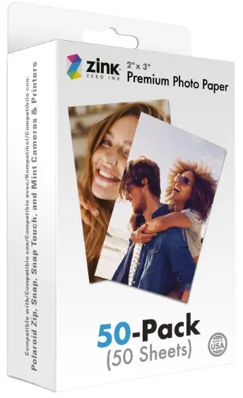 Hârtie foto Zink - pentru Polaroid Snap/Mint, 2x3”, 50 buc.