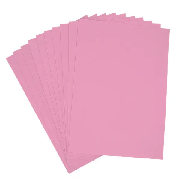 Hartie gumata A4 pentru activitati crafts,roz pastel,grosime 1.3 mm, 10 coli set