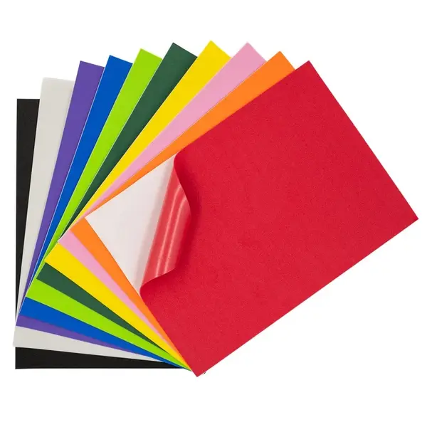 Hartie gumata autoadeziva A4 pentru lucru manual,grosime 1.3 mm, 10 culori set