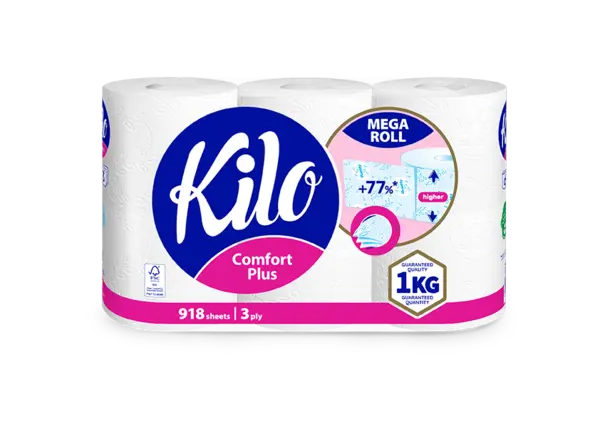 Hartie igienica 3 straturi 6 role/set Kilo Confort Hartie igienica 3 straturi 6 role/set Kilo Confort