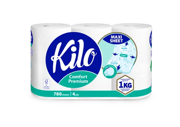 Hartie igienica 4 straturi 6 role/set Kilo Confort Hartie igienica 4 straturi 6 role/set Kilo Confort