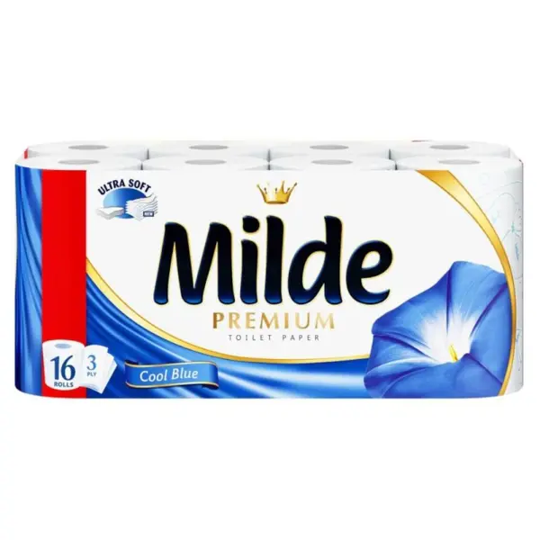 Hartie Igienica Milde Premium Cool Blue, 3 Straturi, 16 Role