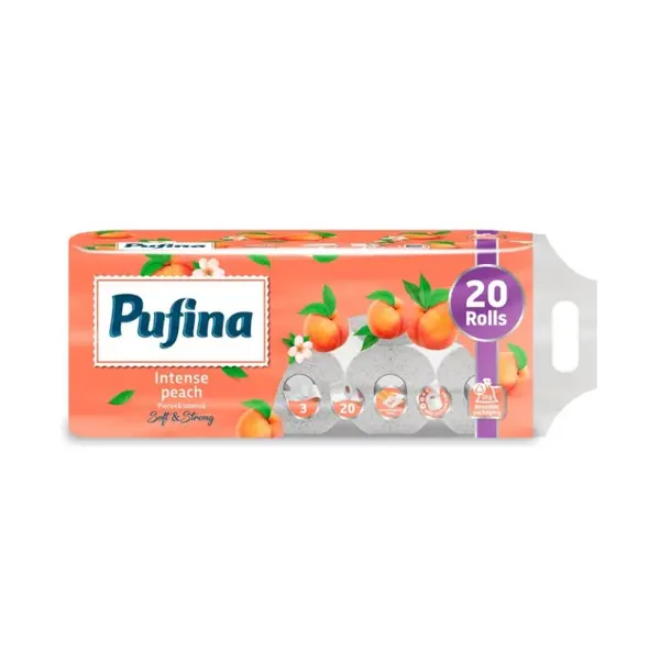 Hartie Igienica Pufina, Intense Peach, 3 Straturi, 20 Role
