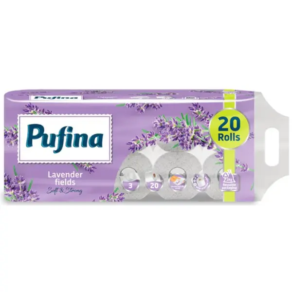 Hartie Igienica Pufina Lux, Lavanda, 3 Straturi, 20 Role