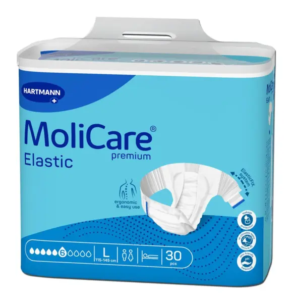 Hartmann Molicare Premium Elastic 6 picaturi Scutece incontinenta L 30 bucati