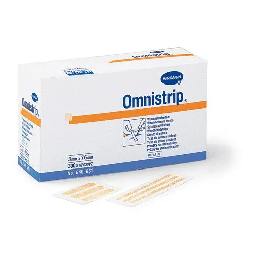 Hartmann Omnistrip Plasture hipoalergenic pentru suturi 3 mm x 76 mm 5 strip/plic 50 bucati