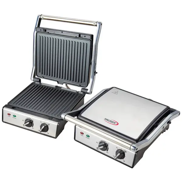 Hauser Gratar Electric Hauser CG-420, 2000W, 3 moduri de gratar, temperatura reglabila, Argintiu