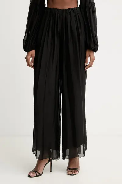 Haveone pantaloni palazzo pentru femei, cu amestec de mătase