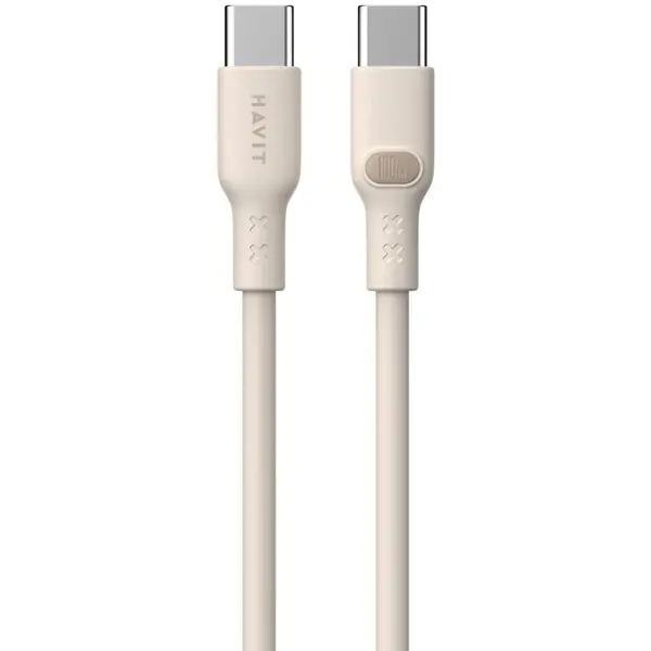 HAVIT Cablu de date si incarcare Havit CB6284 - USB Type C la USB Type C, Lungime 2.0 m, Bej