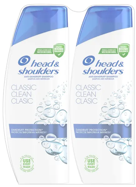 Head & Shoulders Șampon anti-mătreață Classic Clean, 2 x 330 ml