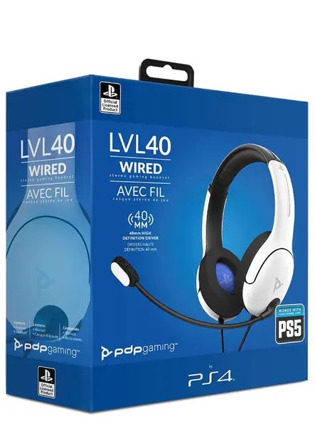 Headset PDP LVL40 Stereo White
