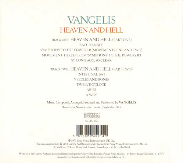 Heaven And Hell | Vangelis