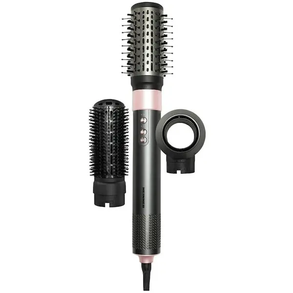 HEINNER Aparat de coafat profesional Heinner HAS-Y15BLDC-GY3, Motor BLDC, 1500 W, 3 trepte putere, 3 setari temperatura, Ionizare, include perie rotunda medie, perie pentru indreptare, uscator, Gri/Roz