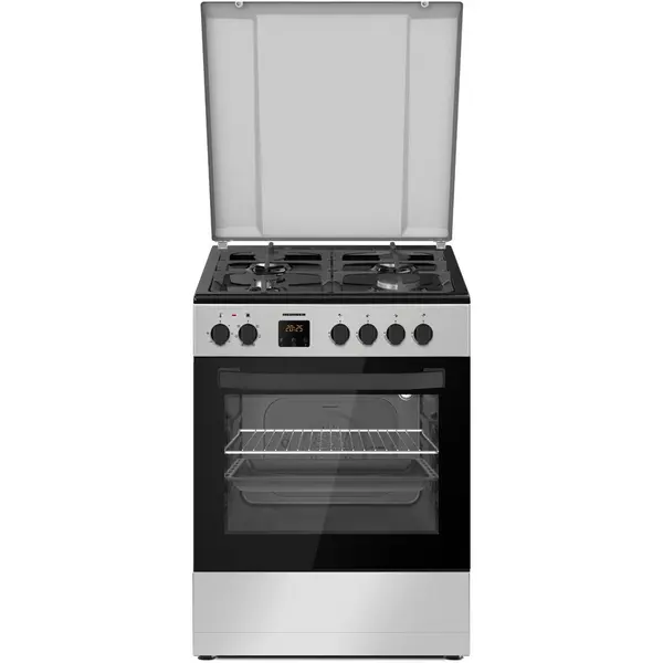 HEINNER Aragar mixt Heinner HFSC-S66FDC-BIX, digital, 4 arzatoare, cuptor electric, aprindere electrica plita, timer, grill, ventilatie, 60x60, Inox