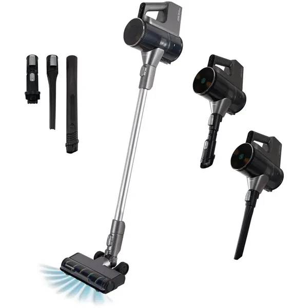 HEINNER Aspirator vertical Heinner VertiClean Pro HSVC-MBD25.9S, filtrare ciclonica, acumulator litiu-ion 25.9v, putere 450w, 3 viteze, autonomie max. 20 min, display led, capacitate 0.7l, filtru hepa, Argintiu