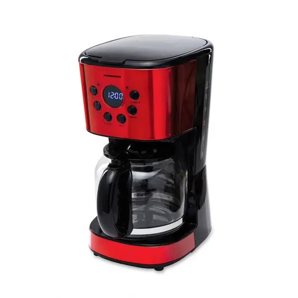 HEINNER Cafetiera digitala Heinner HCM-D1500RDIX, 900 W, 1.5 L, Timer, Display Led, fara BPA, Rosu/Negru