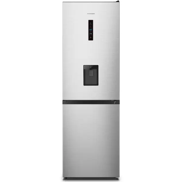HEINNER Combina frigorifica Heinner HCNF, HS304XWDE++, Capacitate 304 l, Full No Frost, Clasa E, Dozator de apa, Display LED, Iluminare LED, H 186, Inox