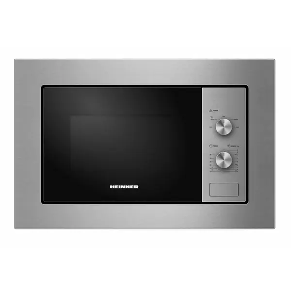 HEINNER Cuptor cu microunde incorporabil HEINNER HMW-MDBI20MIX, 800 W, 20 l, 5 trepte putere, Timer, Platou rotativ 24.5 cm, Inox/Negru