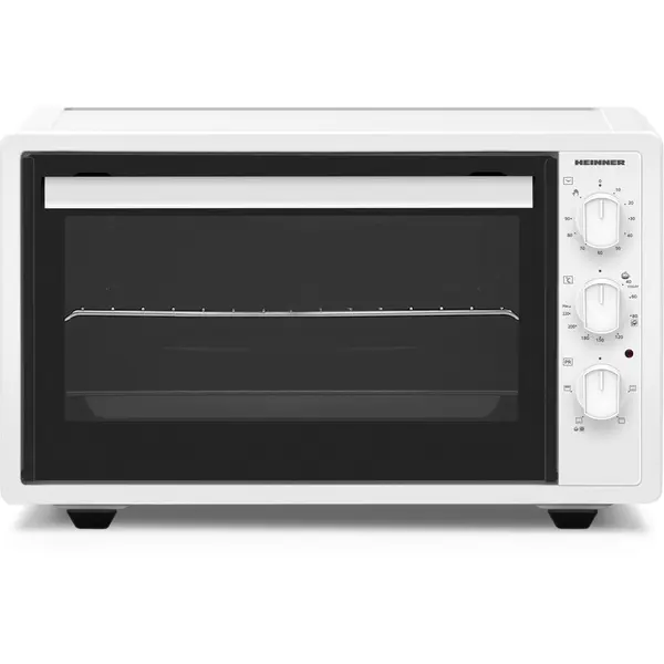 HEINNER Cuptor electric Heinner HCE-S37WH, 1650W, capacitate 37l, 220°C, 4 functii de gatire, timer, grill, accesorii: gratar si tava de copt, Alb