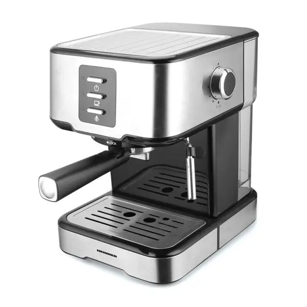 HEINNER Espressor manual Heinner Brassile HEM-850IXBK, 850W, 15bar, rezervor detasabil 1.5L, filtru dublu din inox, Negru/Inox