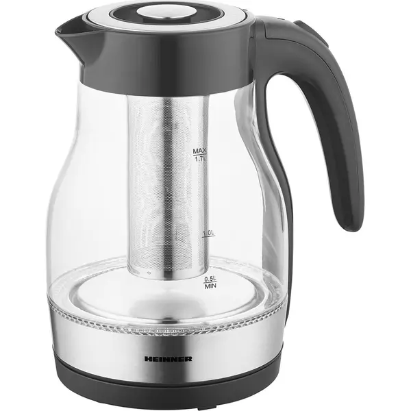 HEINNER Fierbator electric cu filtru ceai Heinner HEK-TF2200GBK, 1850-2200w, 1.7l, filtru detasabil, Negru