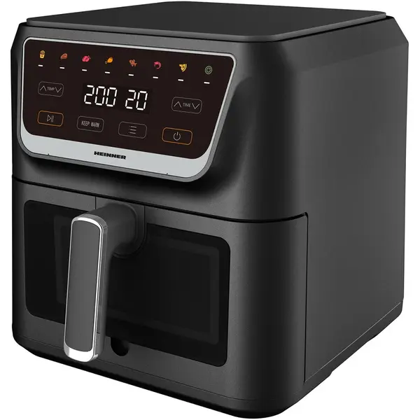 HEINNER Friteuza cu aer cald Heinner CrispPro Chef HAF-H8BK1700, 1700W, capacitate: 8L, display digital, control touch, 8 programe, fereastra supraveghere, Negru