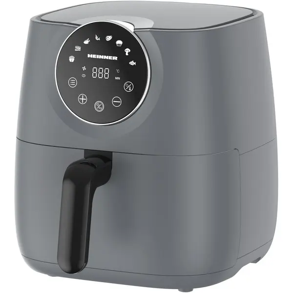 HEINNER Friteuza cu aer cald Heinner smartfry HAF-B6GREY1700, 1700w, capacitate 5.7l, display digital cu control touch, termostat reglabil 80-200 grade, timer 60 min, Gri antracit