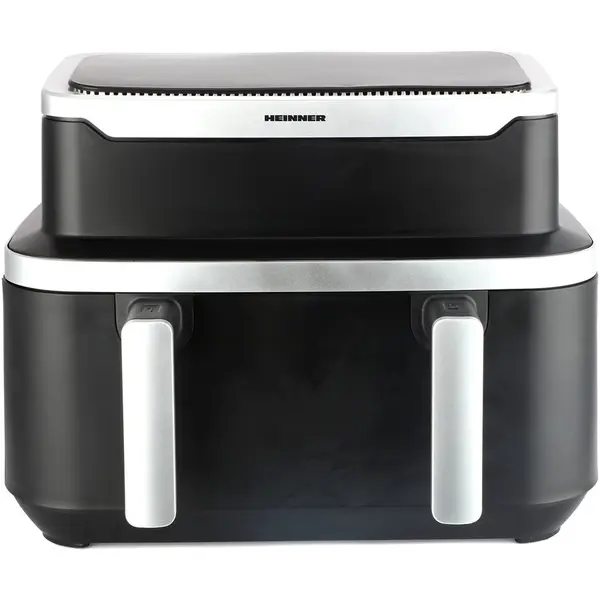 HEINNER Friteuza dubla cu aer cald Heinner match&sinc HAF-DDB9BK26, 2600w, capacitate totala 9l, control digital individual, termostat reglabil 60-200 grade, Negru