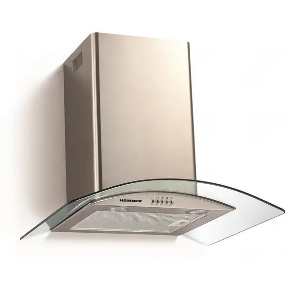 HEINNER Hota decorativa Heinner DCH-650GX, capacitate de absorbtie 643 mᶟ/h, 1 motor 190W, 3 trepte de viteza, sticla-inox