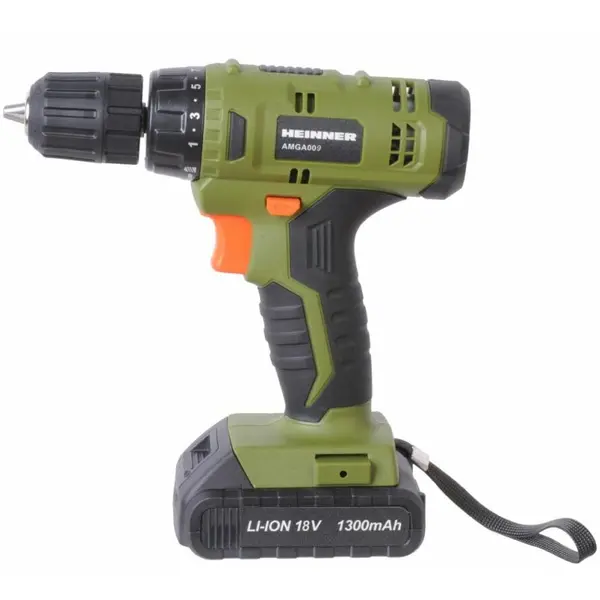 HEINNER Masina de gaurit si insurubat (bormasina) pe acumulator Heinner AMGA009, 18 V, 650 RPM, 28 Nm, 10 mm mandrina rapida, Verde