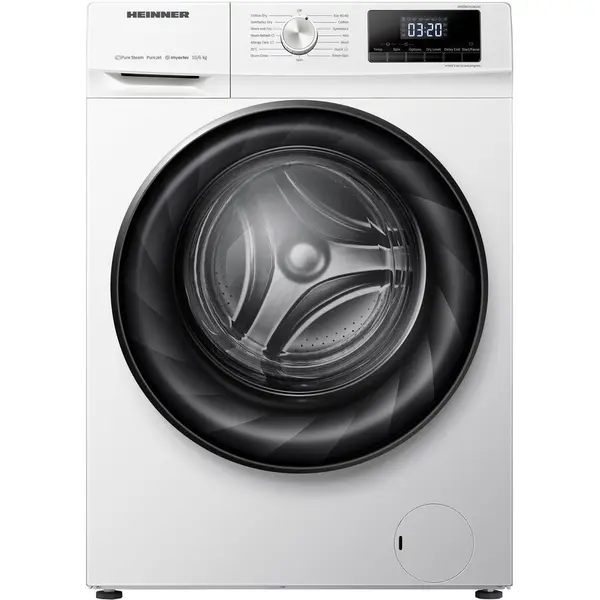 HEINNER Masina de spalat rufe cu uscator Heinner HWDM-H10614A, Spalare 10 kg, Uscare 6 kg, 1400 rpm, Clasa A, Motor Inverter, Display LED, Alb