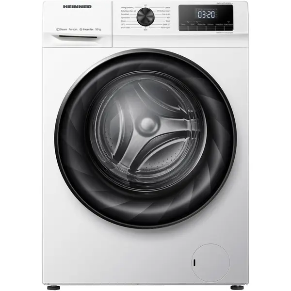 HEINNER Masina de spalat rufe Heinner HWM-H1014INVA+++, 10 kg, 1400 rpm, Clasa A, Motor Inverter, Display digital, Clatire suplimentara, Alb